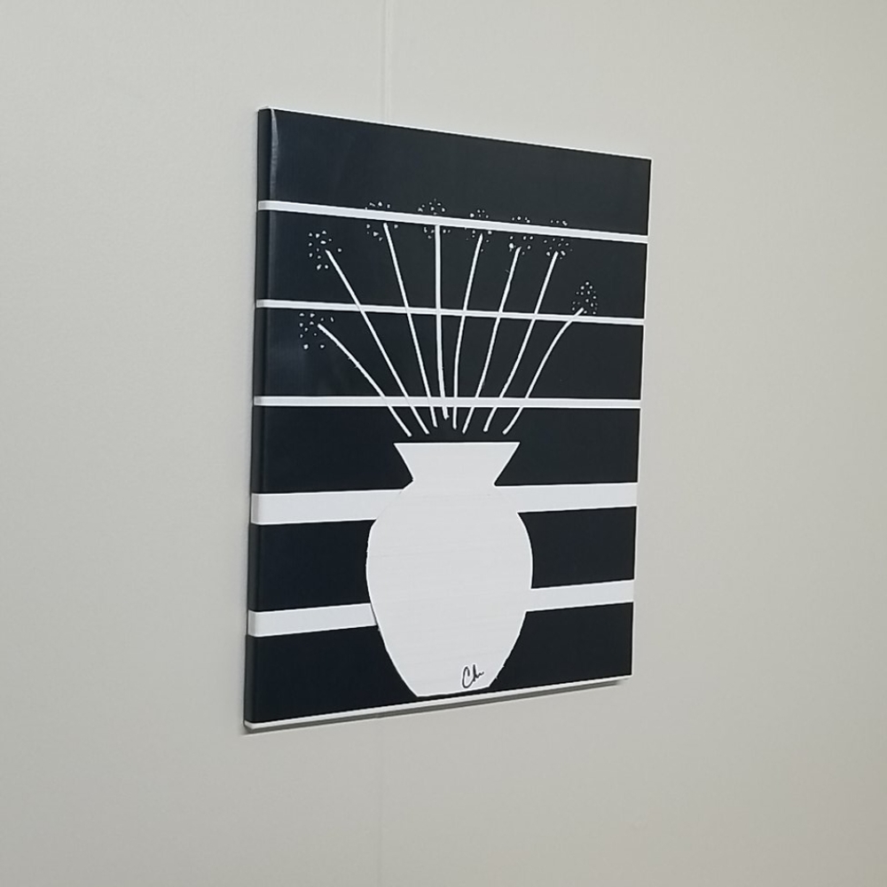 Black White Art local Artist MCM Minimal Flower